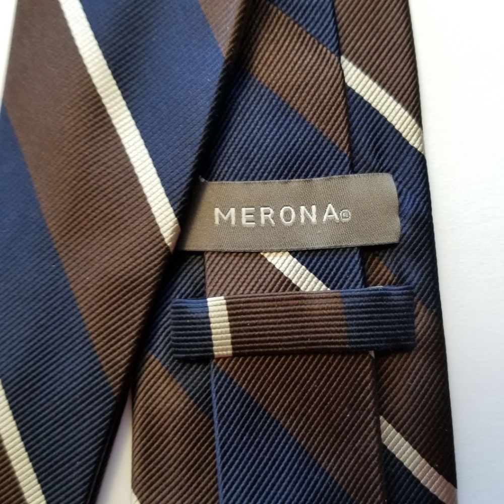 Sale 5/$25 Merona Men's 100% Silk Striped Necktie - Picture 4 of 4